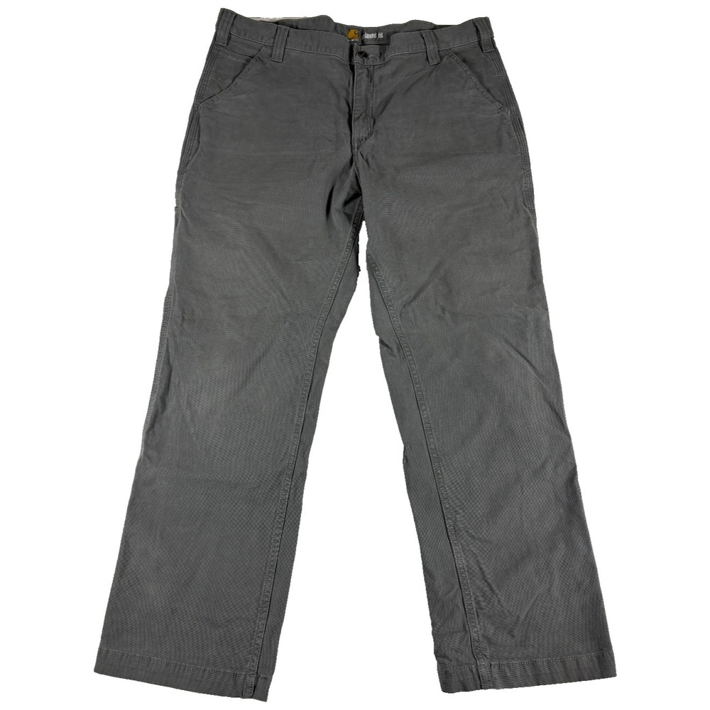 Carhartt Relaxed Fit Work Pants Mens 38x30‎ (38x28.5) Gray Cotton Straight Leg